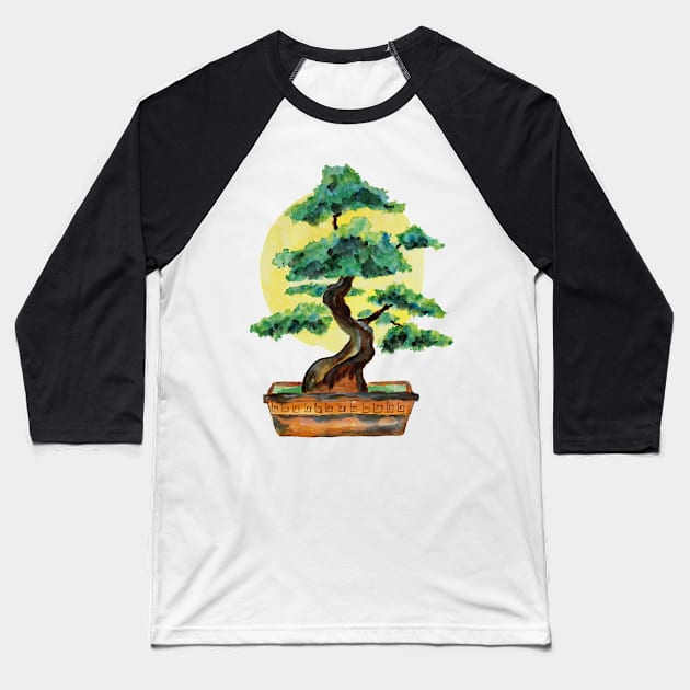 Bonsai Tree Sunshine Baseball T-Shirt by ZeichenbloQ